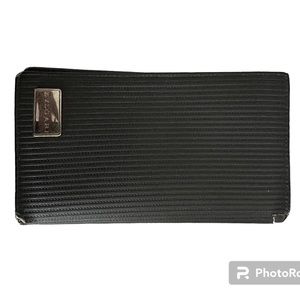 BVLGARI / Bulgari Black Ribbed Nylon Long Wallet, Rehab Wallet